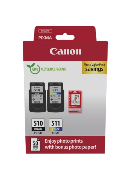 Картридж Canon PG-510+CL-511 +Photo Paper, Value Pack (2970B017)
