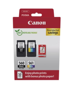 Картридж Canon PG-560/CL-561 BK+Color, + Photo Paper, Value Pack (3713C008)
