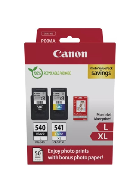 Картридж Canon PG-540 Multipack PG-540L/CL541XL BK, Color +Glossy Photo Paper (5224B012)