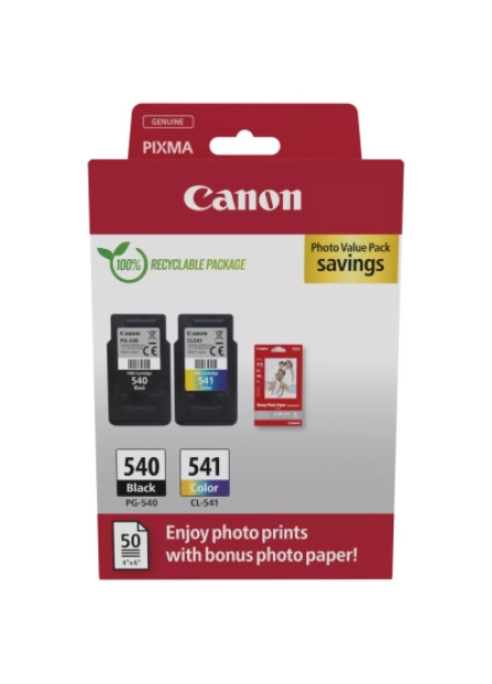 Картридж Canon PG-540 Multipack PG-540/CL-541 BK, Color + GP-501 Glossy Paper (5225B013)