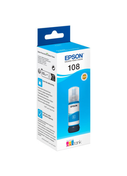 Контейнер з чорнилом Epson 108 EcoTank L8050/L18050 cyan (C13T09C24A)