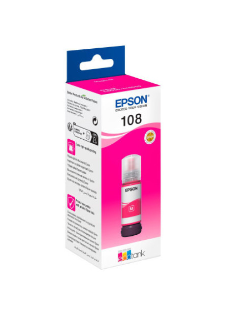Контейнер з чорнилом Epson 108 EcoTank L8050/L18050 magenta (C13T09C34A)