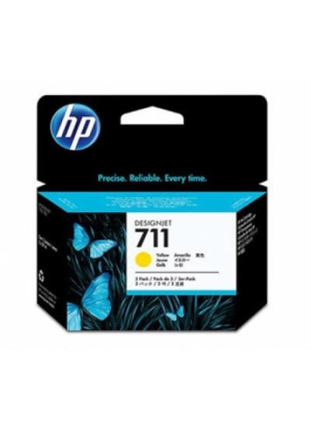Картридж HP DJ No.711 DesignJet 120/520 3-Pack Yellow (CZ136A)